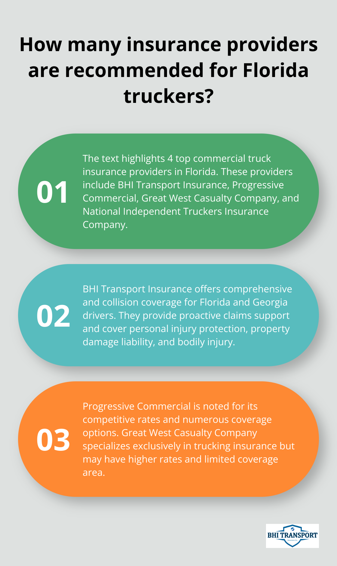 Fact - How many insurance providers are recommended for Florida truckers?
